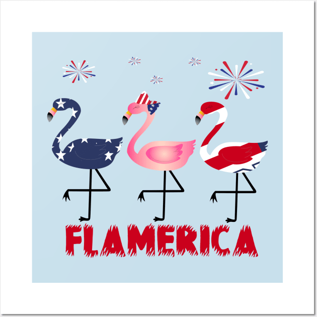 flamerica..4th of july celebration gift Wall Art by DODG99